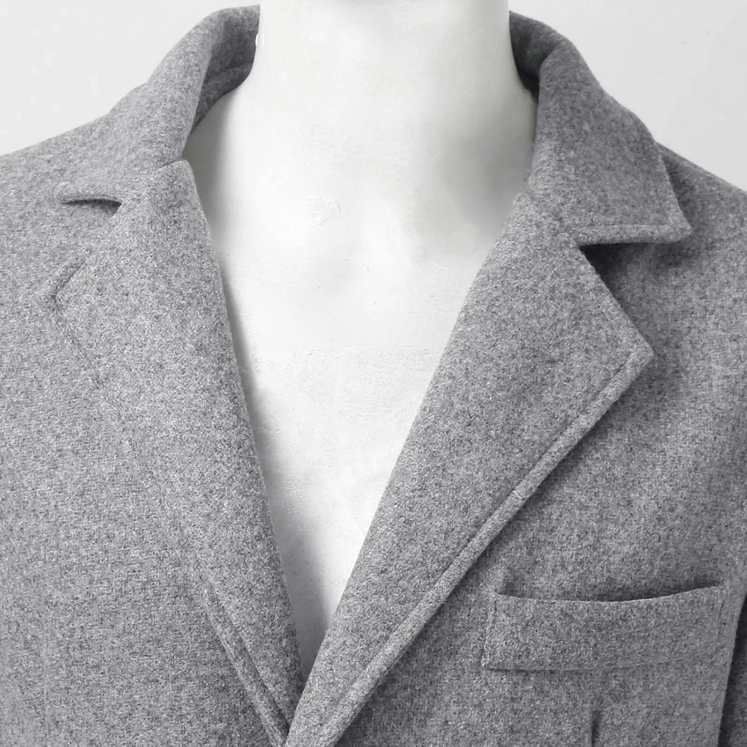Mens Trench Coat Slim Fit Notch Lapel Single Breasted Business Casual Long Peacoat Fall Winter Windproof Overcoat