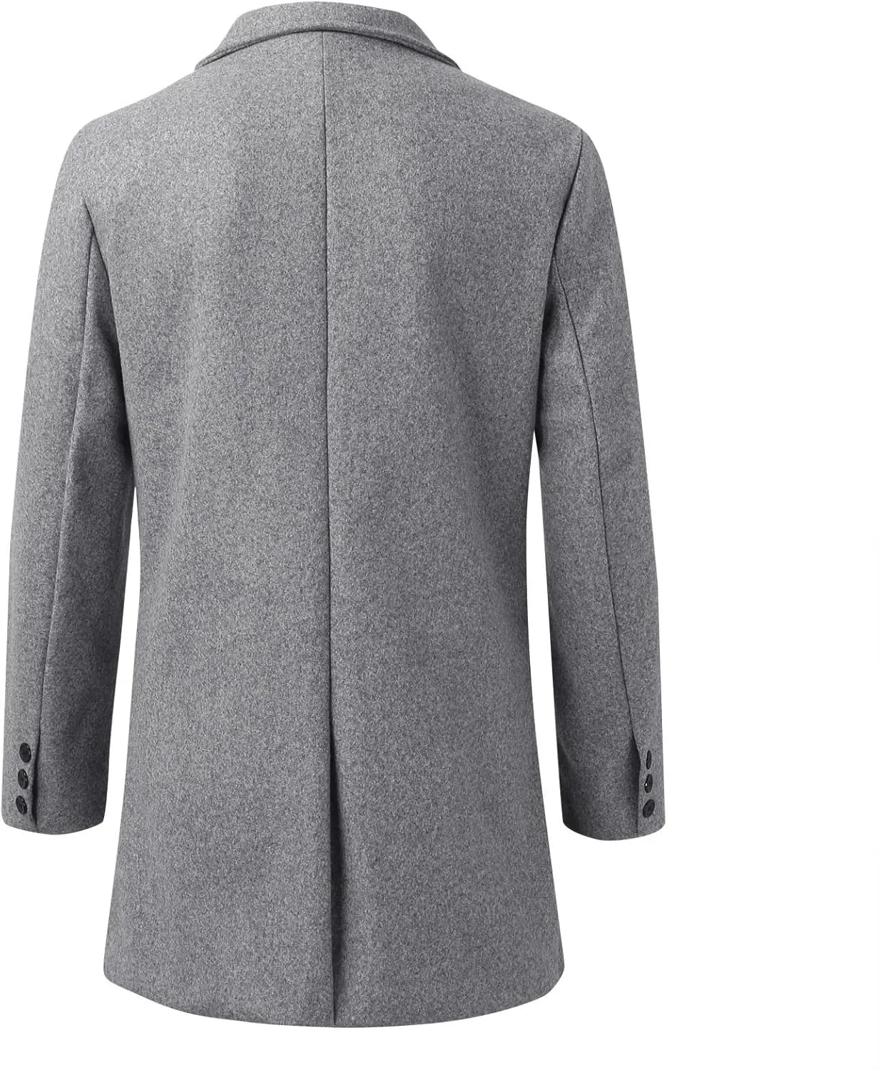 Mens Trench Coat Slim Fit Notch Lapel Single Breasted Business Casual Long Peacoat Fall Winter Windproof Overcoat