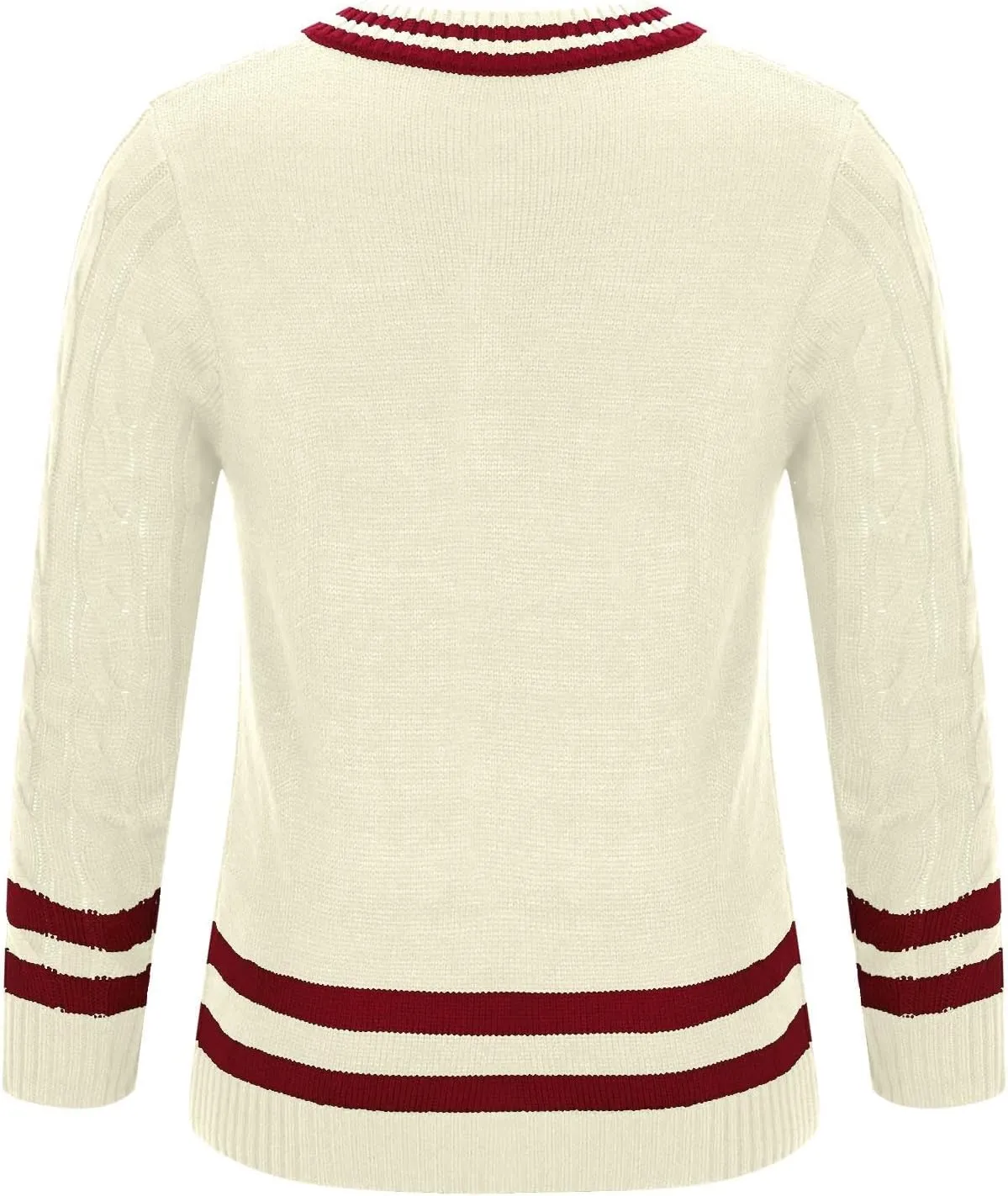 Men's V-Neck Sweaters Long Sleeved Color Patchwork Cable Knitted Sweaters Slim Fit Lightweight Casual Pullover Tops