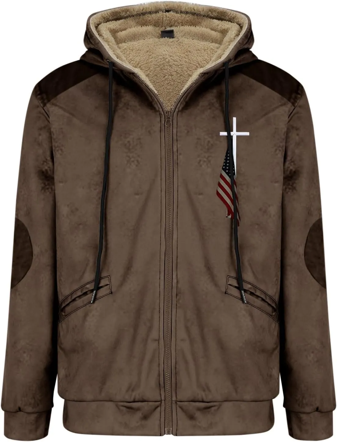Men's Warm Thick Hoodies Fleece Sherpa Lined Hooded Jacket Heavyweight Zip up Coats Winter Workout Soft Sweatshirt