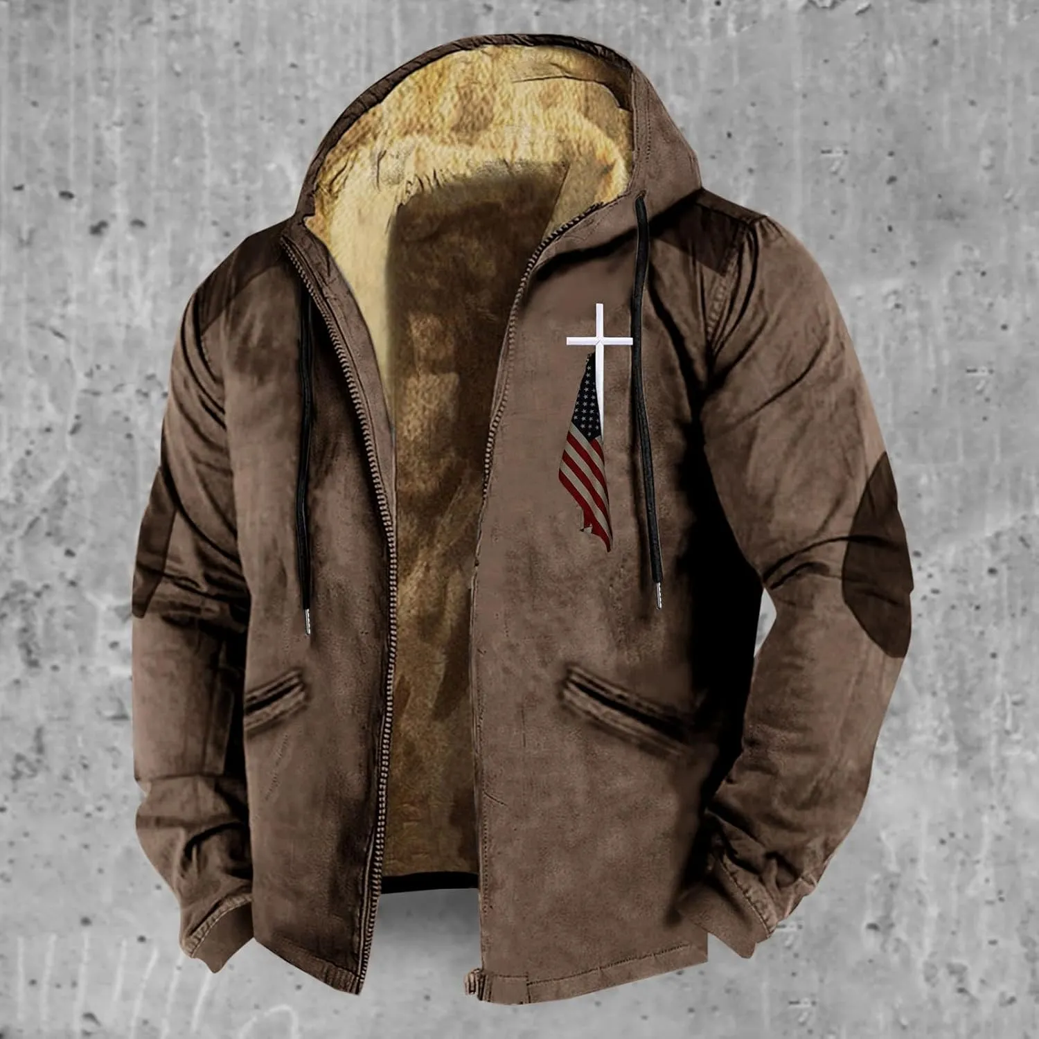 Men's Warm Thick Hoodies Fleece Sherpa Lined Hooded Jacket Heavyweight Zip up Coats Winter Workout Soft Sweatshirt