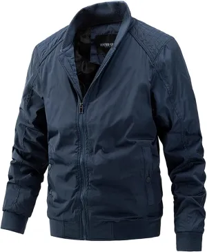 Men's Windbreaker Jacket Big and Tall Lightweight Stylish Reversible Jackets Casual Full Zip Up Work Dress Business, XL-5XL