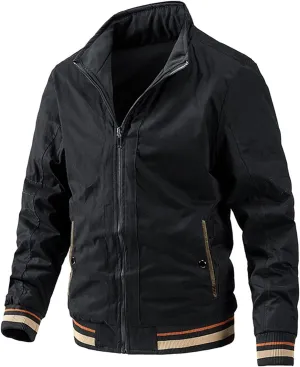 Men's Windbreaker Jacket Big and Tall Lightweight Stylish Reversible Jackets Casual Full Zip Up Work Dress Business, XL-5XL