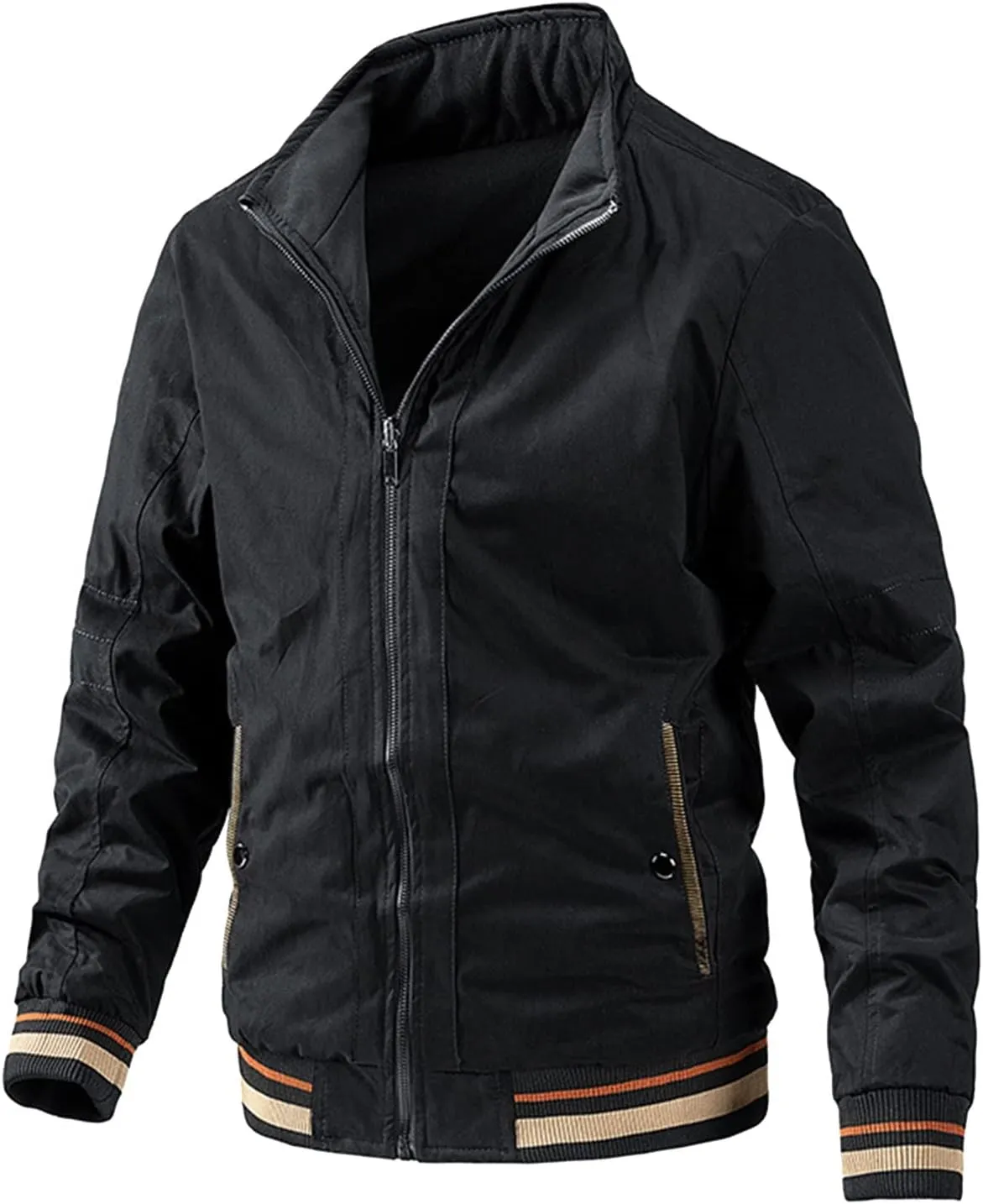 Men's Windbreaker Jacket Big and Tall Lightweight Stylish Reversible Jackets Casual Full Zip Up Work Dress Business, XL-5XL