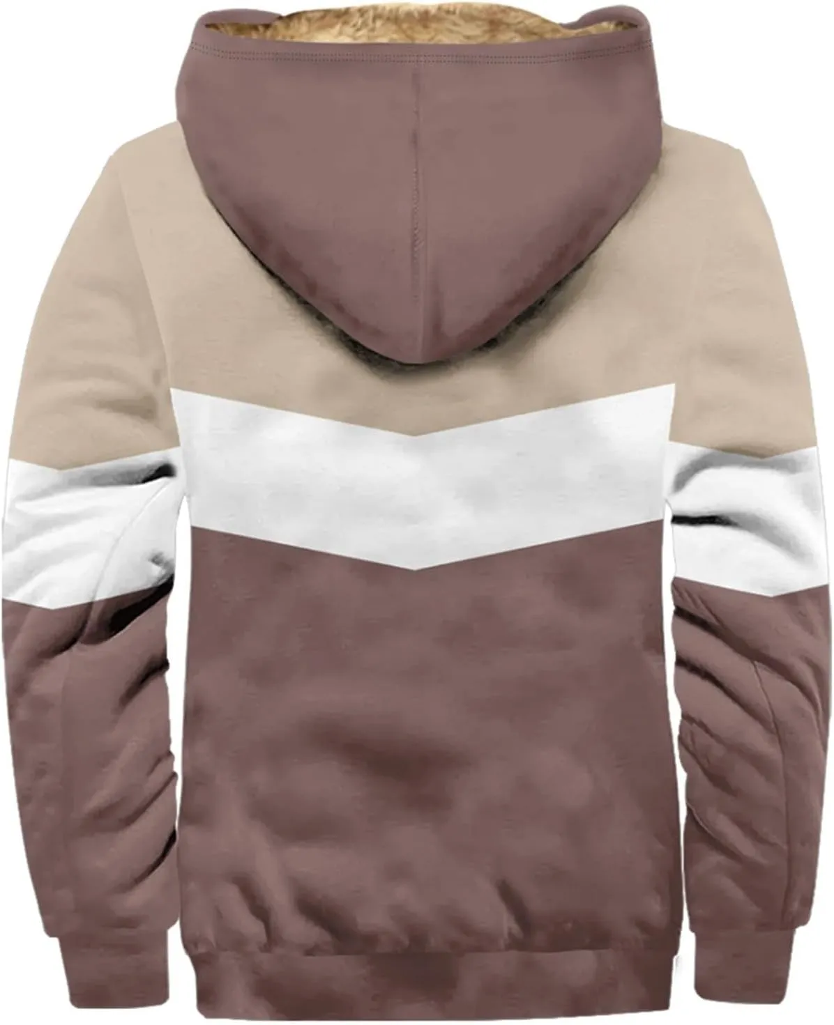 Mens Winter Jacket Sherpa With Hood Warm Coats Fleece Zipper Hoodie Big Tall Heavyweight Fall Outfits With Pockets