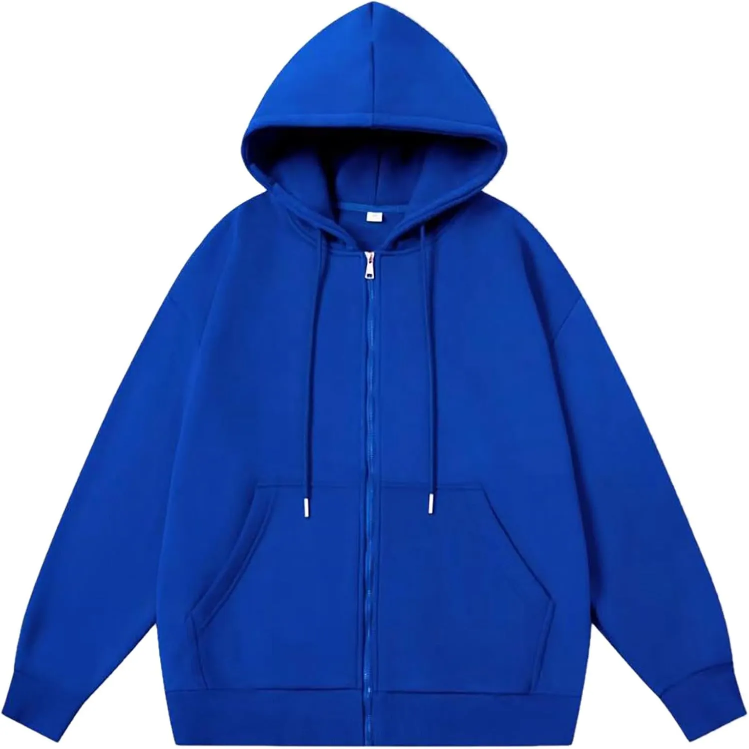 Men's Zip Up Hoodies Drawstring Sweatshirt Long Sleeve Lounge Cardigan Comfy Soft Solid Color Tops with Pocket