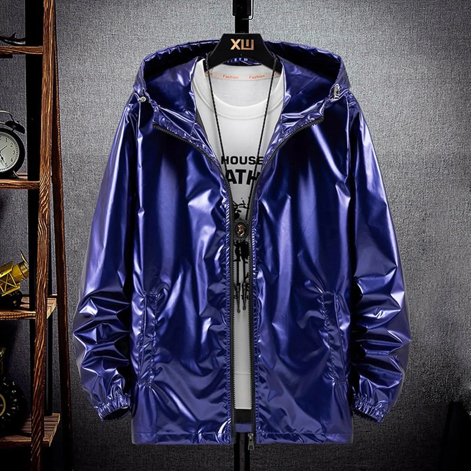 MIDOO Mens Ski Jacket Waterproof Insulated Warm Lined Wool Shirt Jacket Winter Heavyweight Thick Jacket Classic Lapel Jacket