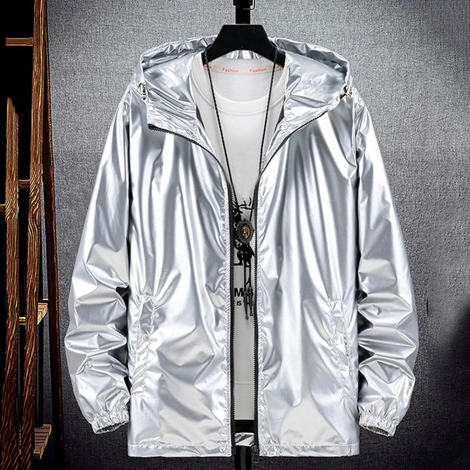 MIDOO Mens Ski Jacket Waterproof Insulated Warm Lined Wool Shirt Jacket Winter Heavyweight Thick Jacket Classic Lapel Jacket