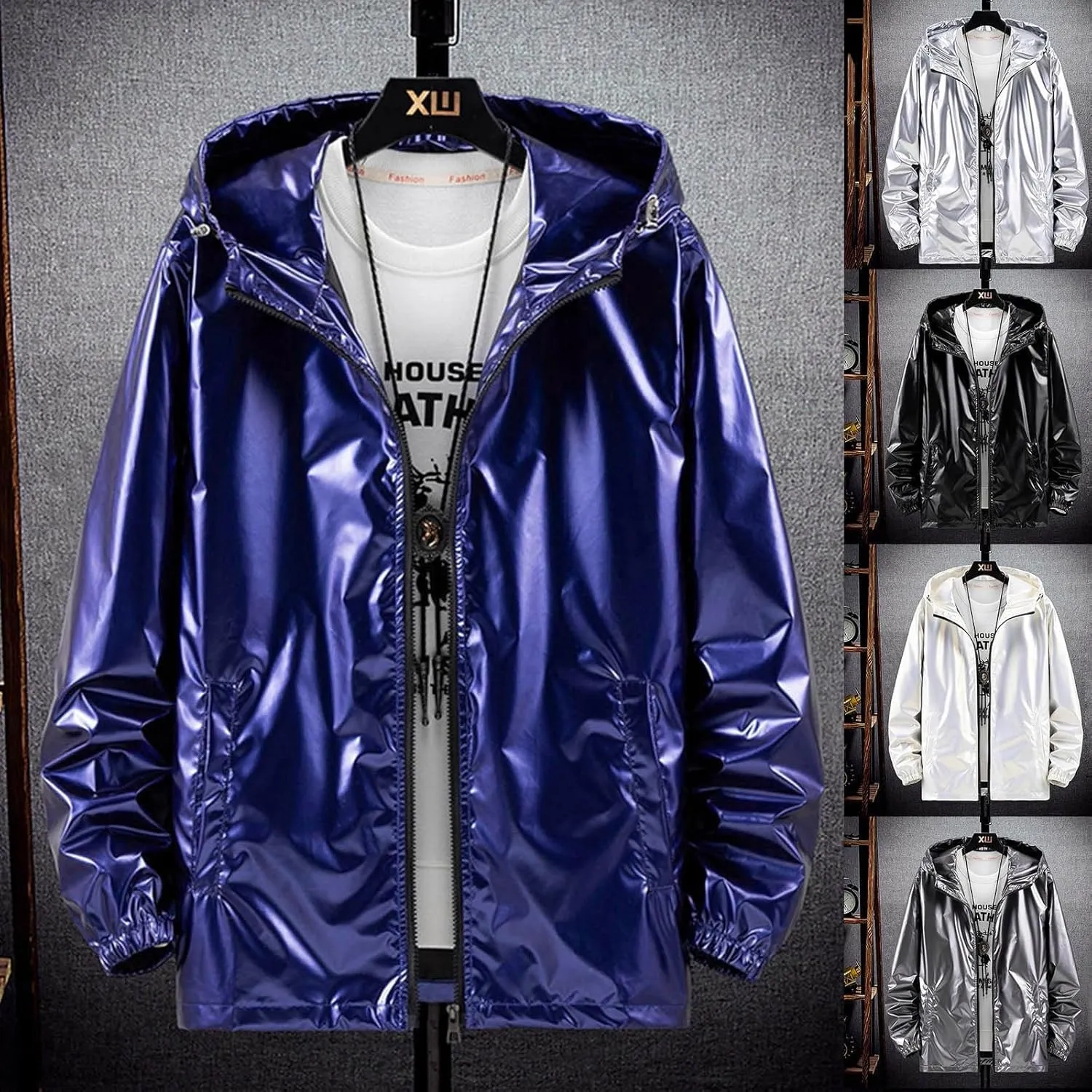 MIDOO Mens Ski Jacket Waterproof Insulated Warm Lined Wool Shirt Jacket Winter Heavyweight Thick Jacket Classic Lapel Jacket