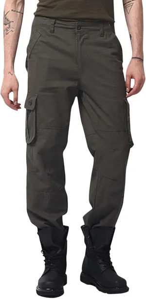 Miyaomn Men's Casual Straight Leg Tactical Cargo Pants Relaxed Fit Flap Pockets Travel Outdoor Hiking Construction Work Pants