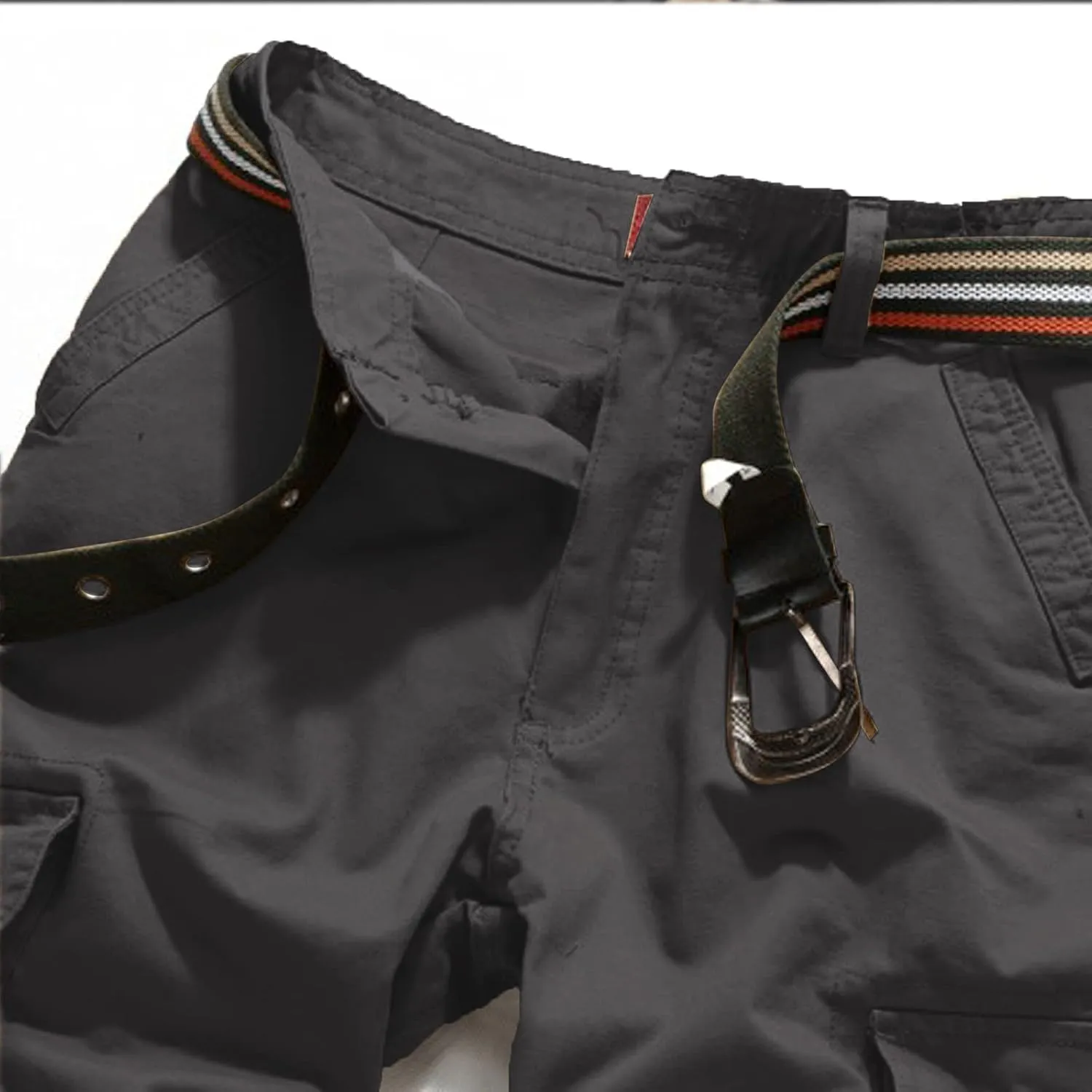 Miyaomn Men's Casual Straight Leg Tactical Cargo Pants Relaxed Fit Flap Pockets Travel Outdoor Hiking Construction Work Pants
