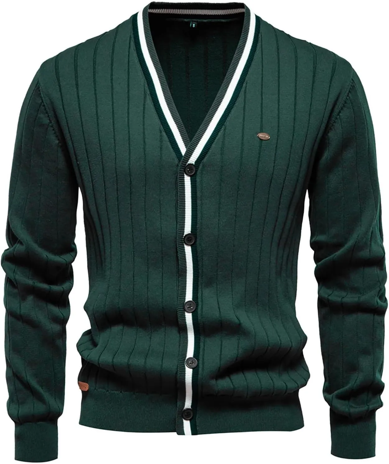 Muscularfit Men's Cable Knit Cardigan Sweaters Button Up Cotton Casual Cardigans Lightweight Long Sleeve V Neck Winter Coats