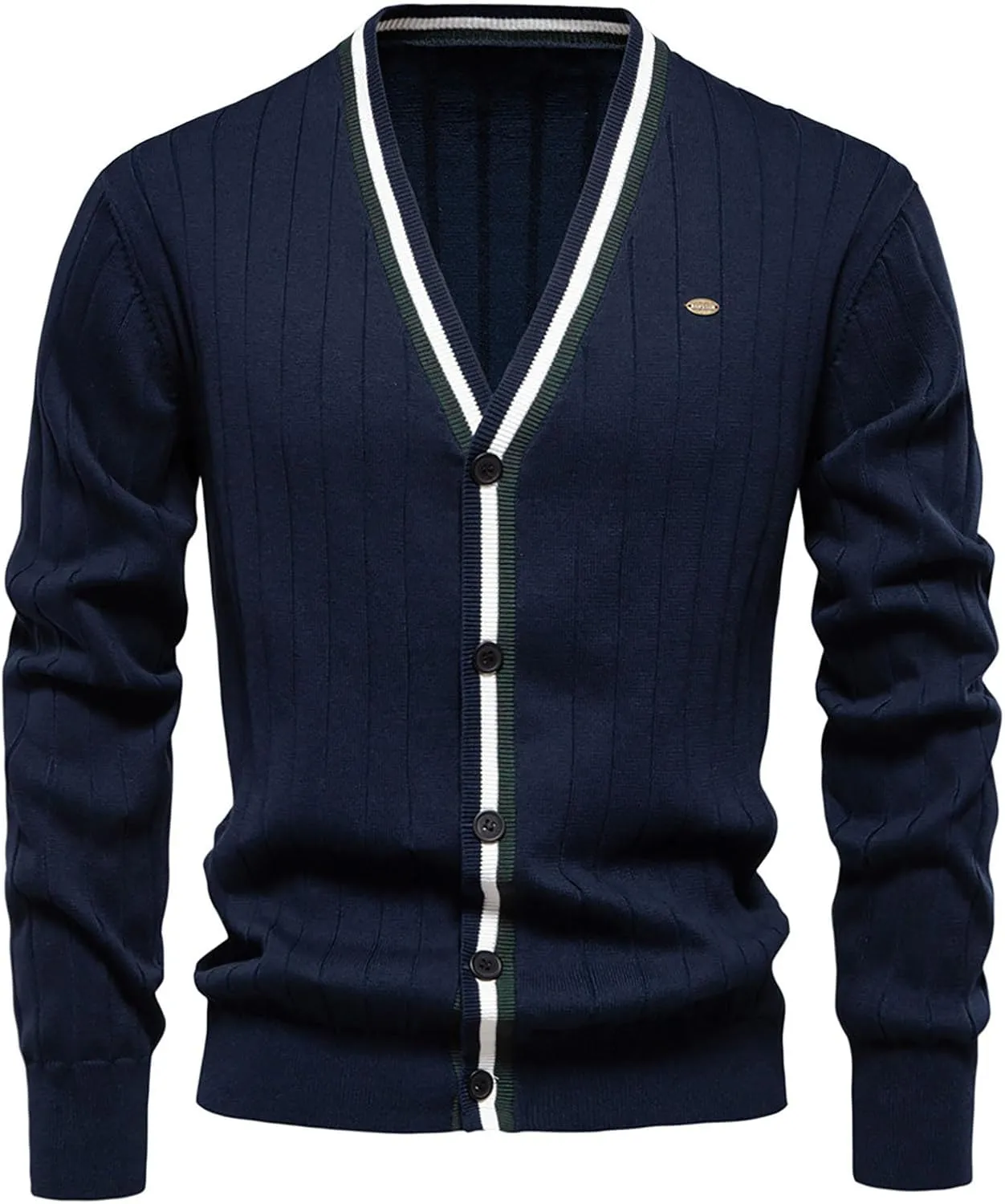 Muscularfit Men's Cable Knit Cardigan Sweaters Button Up Cotton Casual Cardigans Lightweight Long Sleeve V Neck Winter Coats