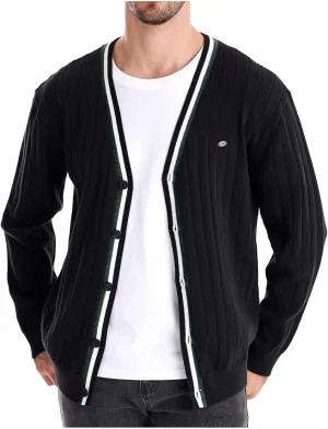 Muscularfit Men's Cable Knit Cardigan Sweaters Button Up Cotton Casual Cardigans Lightweight Long Sleeve V Neck Winter Coats