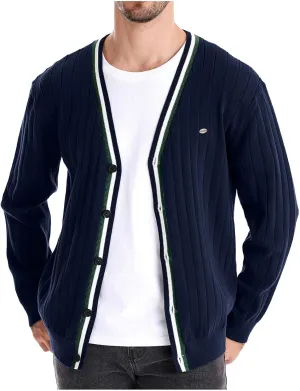 Muscularfit Men's Cable Knit Cardigan Sweaters Button Up Cotton Casual Cardigans Lightweight Long Sleeve V Neck Winter Coats