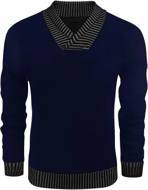 Muscularfit Men's V Neck Sweaters Pullover Long Sleeve Design Lightweight Knitted Sweaters Business Casual Pullover Sweater