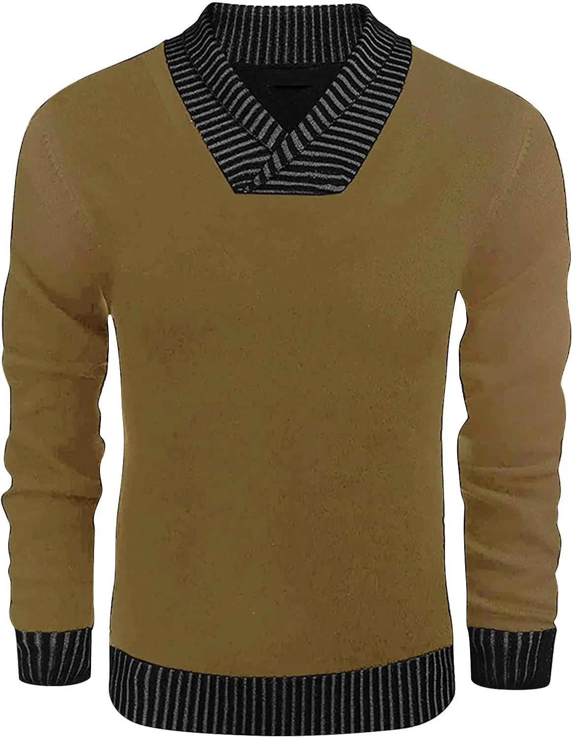 Muscularfit Men's V Neck Sweaters Pullover Long Sleeve Design Lightweight Knitted Sweaters Business Casual Pullover Sweater