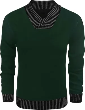 Muscularfit Men's V Neck Sweaters Pullover Long Sleeve Design Lightweight Knitted Sweaters Business Casual Pullover Sweater