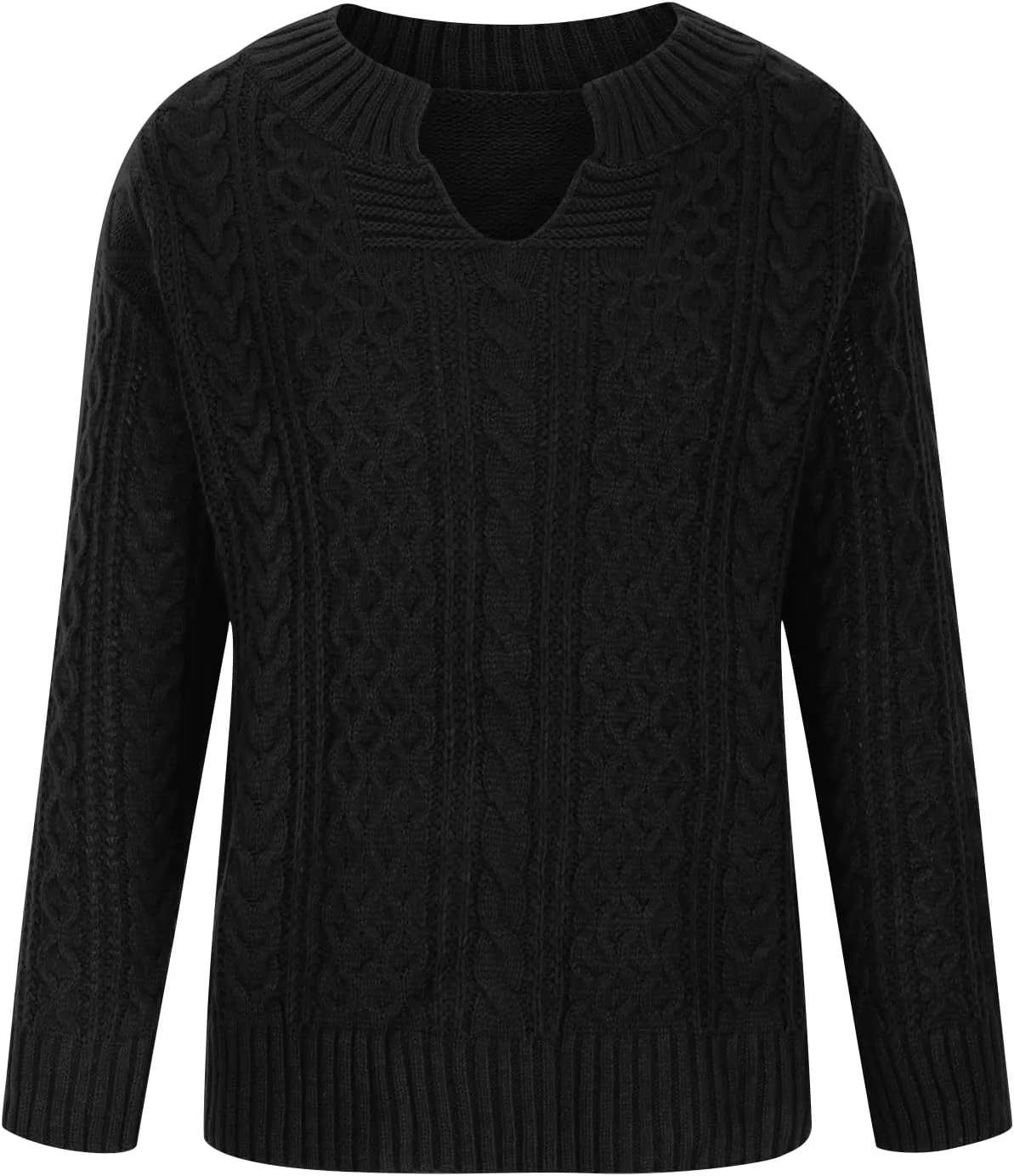 NBXNZWF Women's Oversized Chunky Sweaters Long Sleeve V Neck Loose Cable Knit Pullover Fall Winter Warm Jumper Knitwear