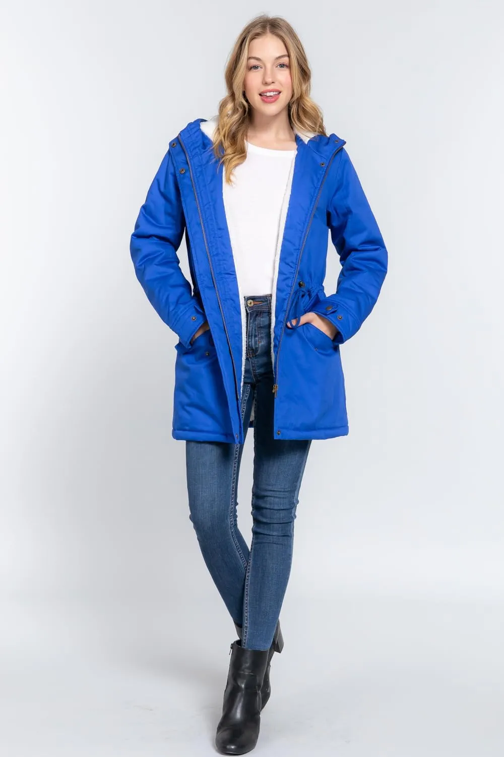 NE PEOPLE Women’s Military Jacket – Anorak Utility Safari Long Sleeve Lightweight Casual Snap Button Stand Collar Parka Coat