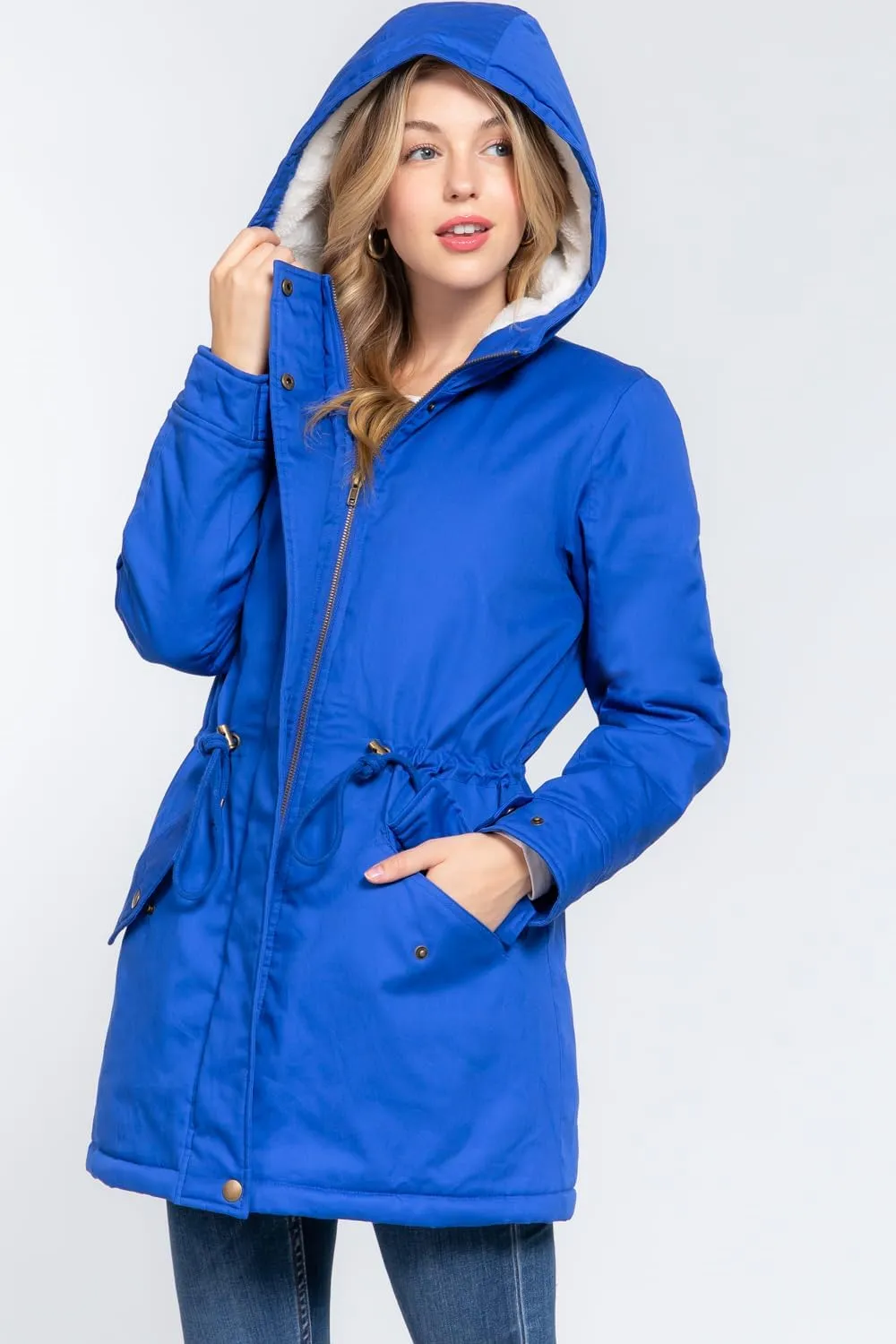 NE PEOPLE Women’s Military Jacket – Anorak Utility Safari Long Sleeve Lightweight Casual Snap Button Stand Collar Parka Coat