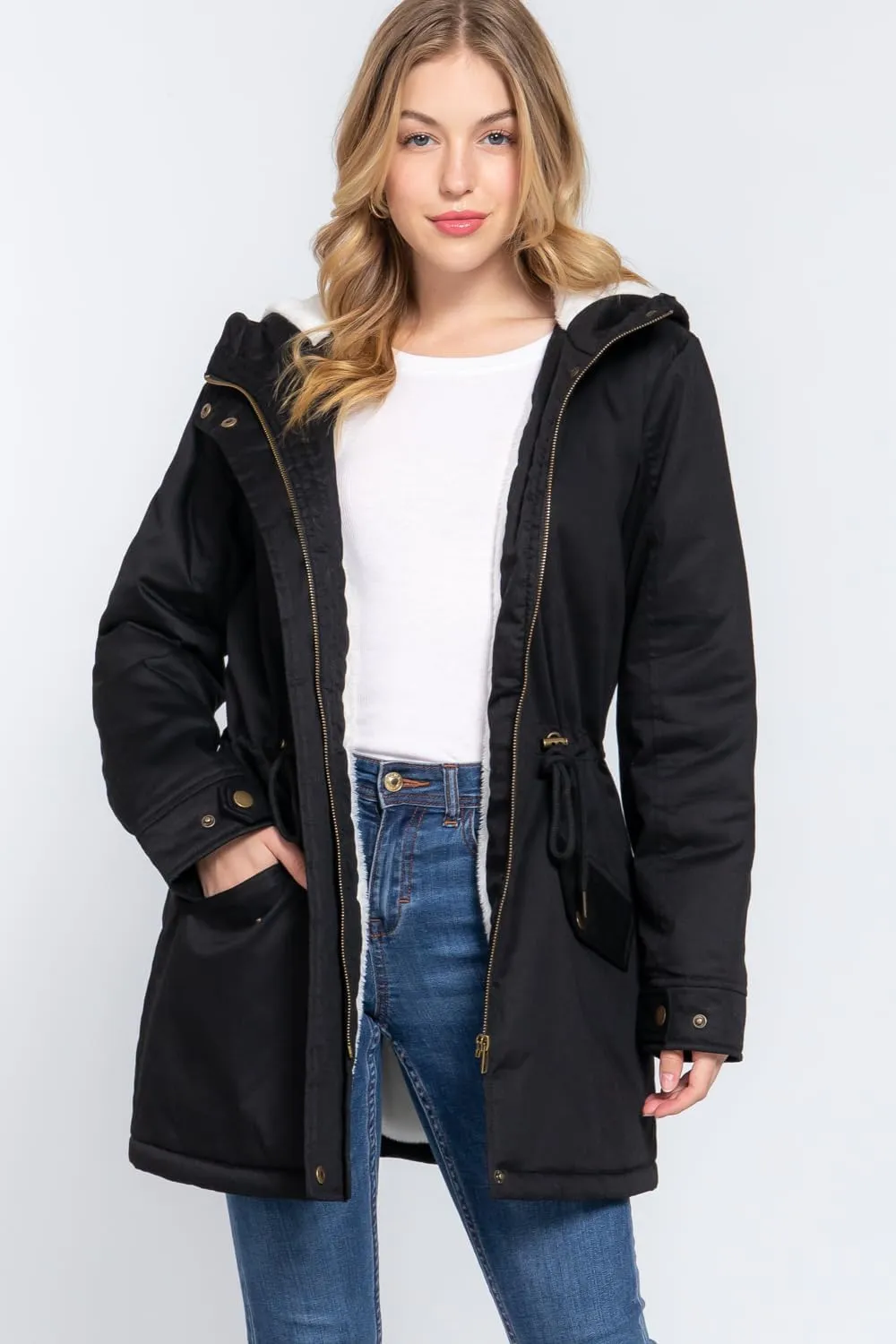 NE PEOPLE Women’s Military Jacket – Anorak Utility Safari Long Sleeve Lightweight Casual Snap Button Stand Collar Parka Coat