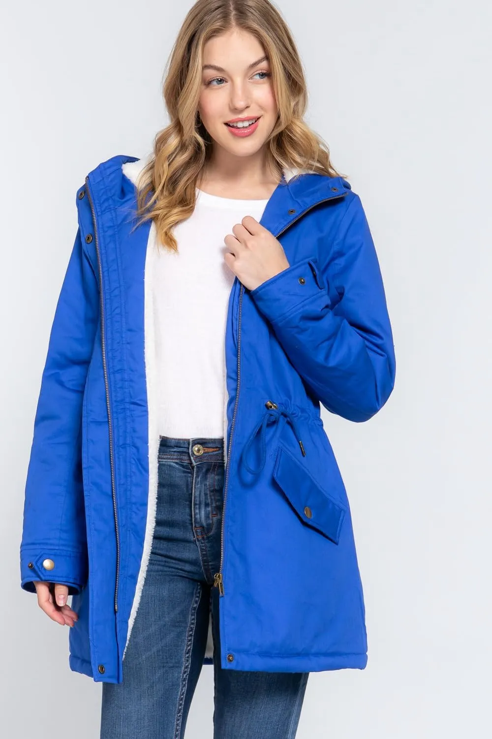 NE PEOPLE Women’s Military Jacket – Anorak Utility Safari Long Sleeve Lightweight Casual Snap Button Stand Collar Parka Coat