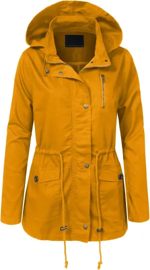 NE PEOPLE Women’s Military Jacket – Anorak Utility Safari Long Sleeve Lightweight Casual Snap Button Stand Collar Parka Coat