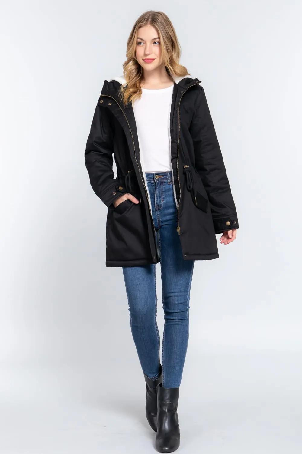 NE PEOPLE Women’s Military Jacket – Anorak Utility Safari Long Sleeve Lightweight Casual Snap Button Stand Collar Parka Coat