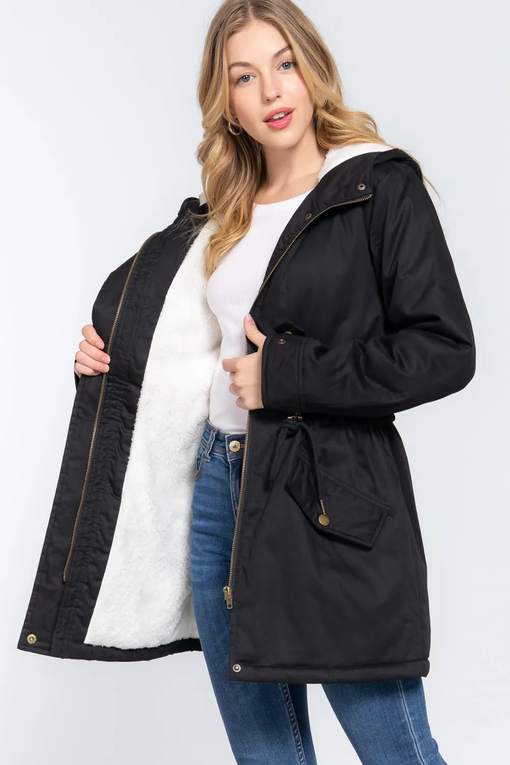 NE PEOPLE Women’s Military Jacket – Anorak Utility Safari Long Sleeve Lightweight Casual Snap Button Stand Collar Parka Coat