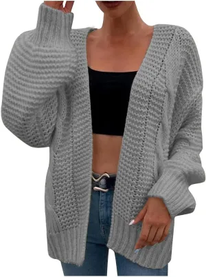 Oversized Chunky Cardigans for Women Trendy Cable Knit Open Fornt Sweaters Casual Loose Long Sleeve Cardigan Sweaters