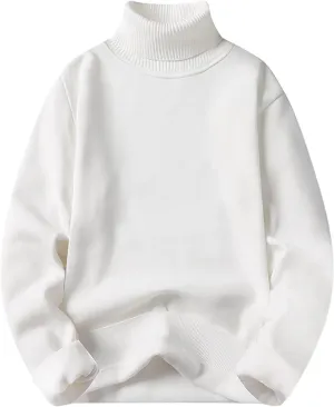 Oversized Knit Sweater for Men High Neck Solid Color Vintage Pullover Lightweight Fall Fashion Thermal Sweaters