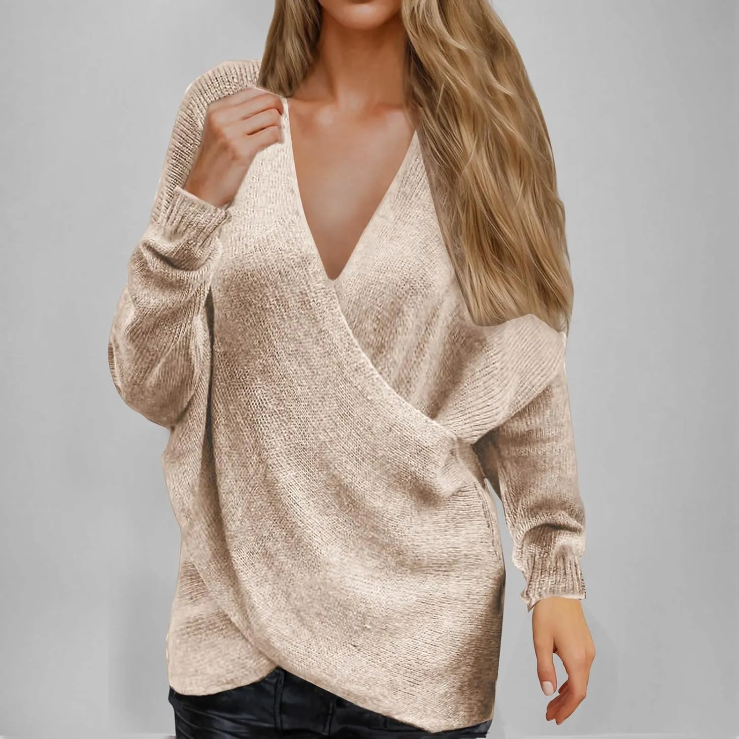 Oversized Sweaters for Women Turtleneck Women's Tops Fall 2024 Women Trendy Womens Lightweight Sweaters Pullover