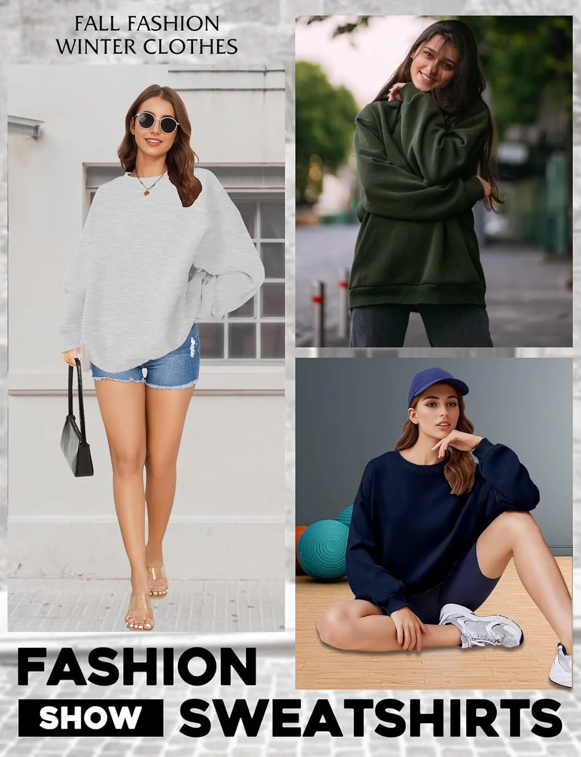 Oversized Sweatshirt for Women, Crewneck Sweatshirts Women Pullover Long Sleeves, Pullover Sweaters Casual Clothes