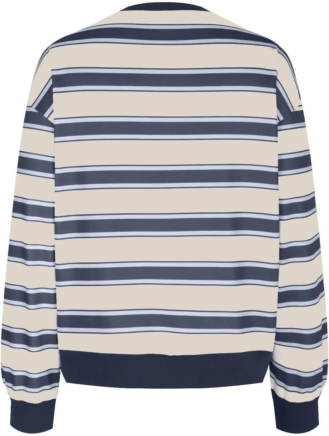 Oversized Sweatshirt for Women Striped Print Lightweight Crewneck Long Sleeve Pullover Tops Fall Workout Loose Hoodie