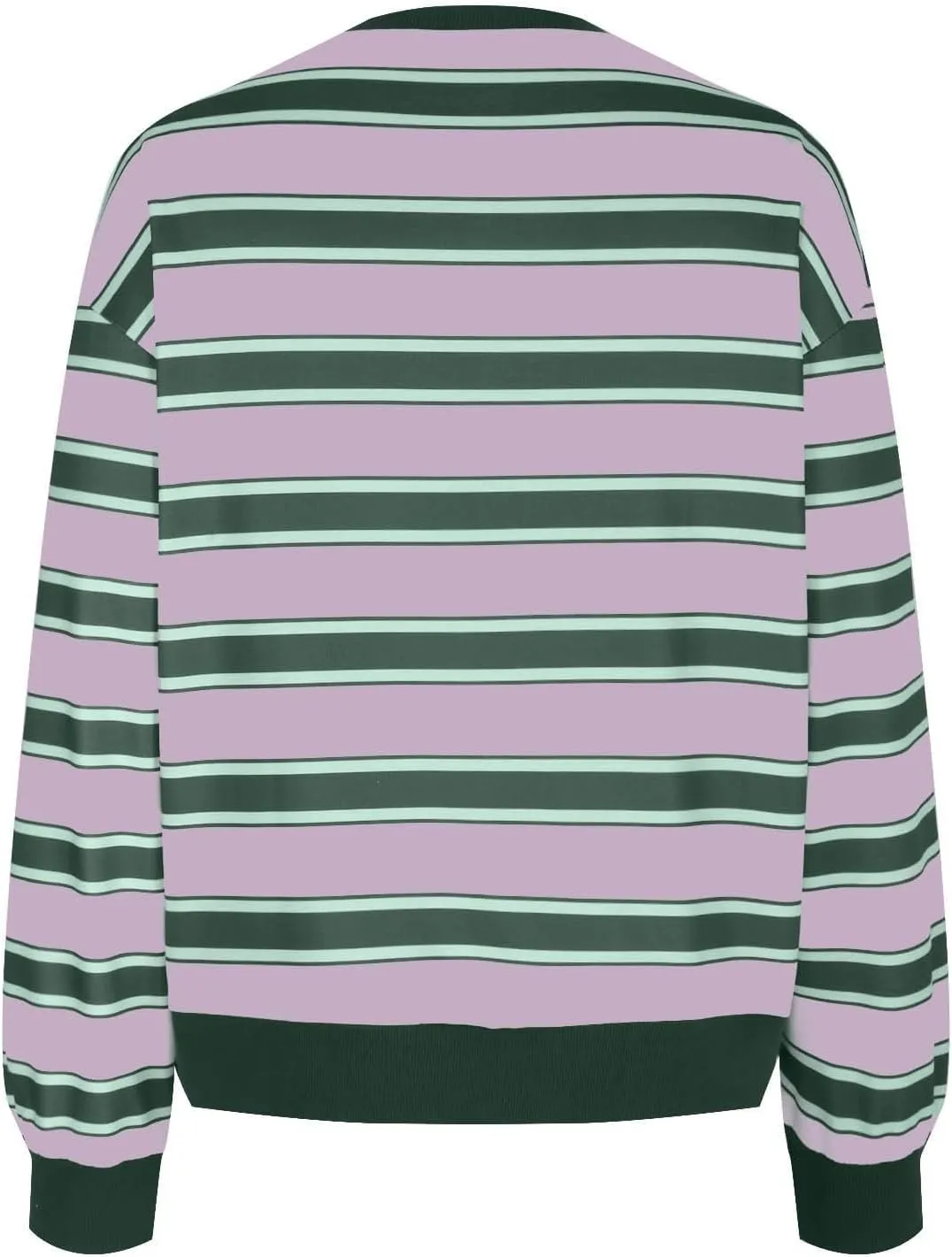 Oversized Sweatshirt for Women Striped Print Lightweight Crewneck Long Sleeve Pullover Tops Fall Workout Loose Hoodie