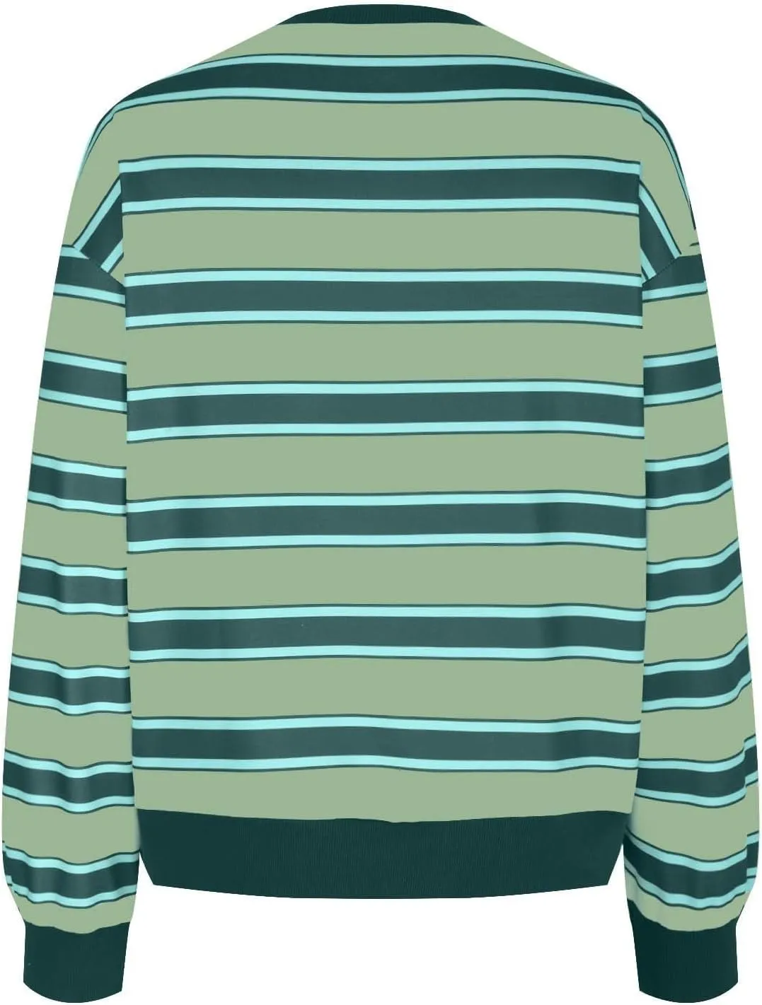 Oversized Sweatshirt for Women Striped Print Lightweight Crewneck Long Sleeve Pullover Tops Fall Workout Loose Hoodie