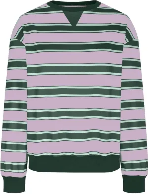 Oversized Sweatshirt for Women Striped Print Lightweight Crewneck Long Sleeve Pullover Tops Fall Workout Loose Hoodie