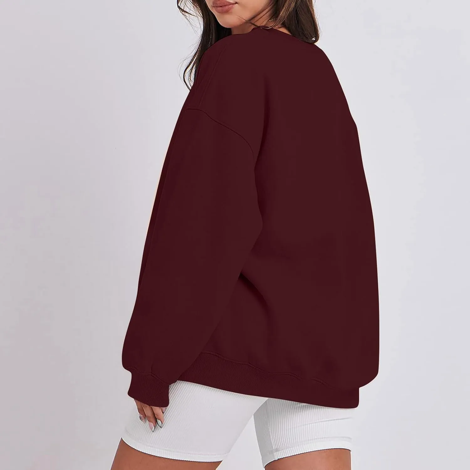 Oversized Sweatshirt For Women,2024 Fall Casual Crewneck Pullover Sweatshirt Soft Comfy Fleece Long Sleeve Sweatshirt