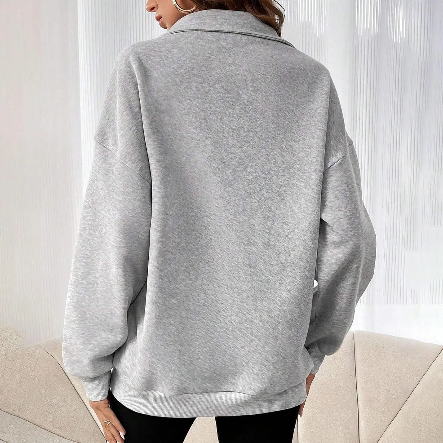 Oversized Sweatshirts for Women Half Zip Casual Loose Long Sleeve Pullover Fleece Fashion 2024 Fall outfits Clothes