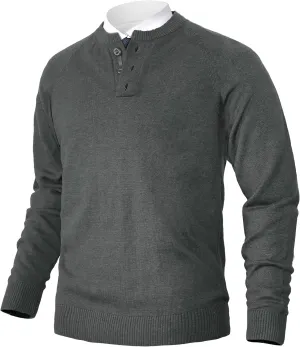 Pioneer Camp Men's Henley Knit Sweater Long Sleeve Button Pullover Sweaters Casual Lightweight Slim Fit Henley Sweaters