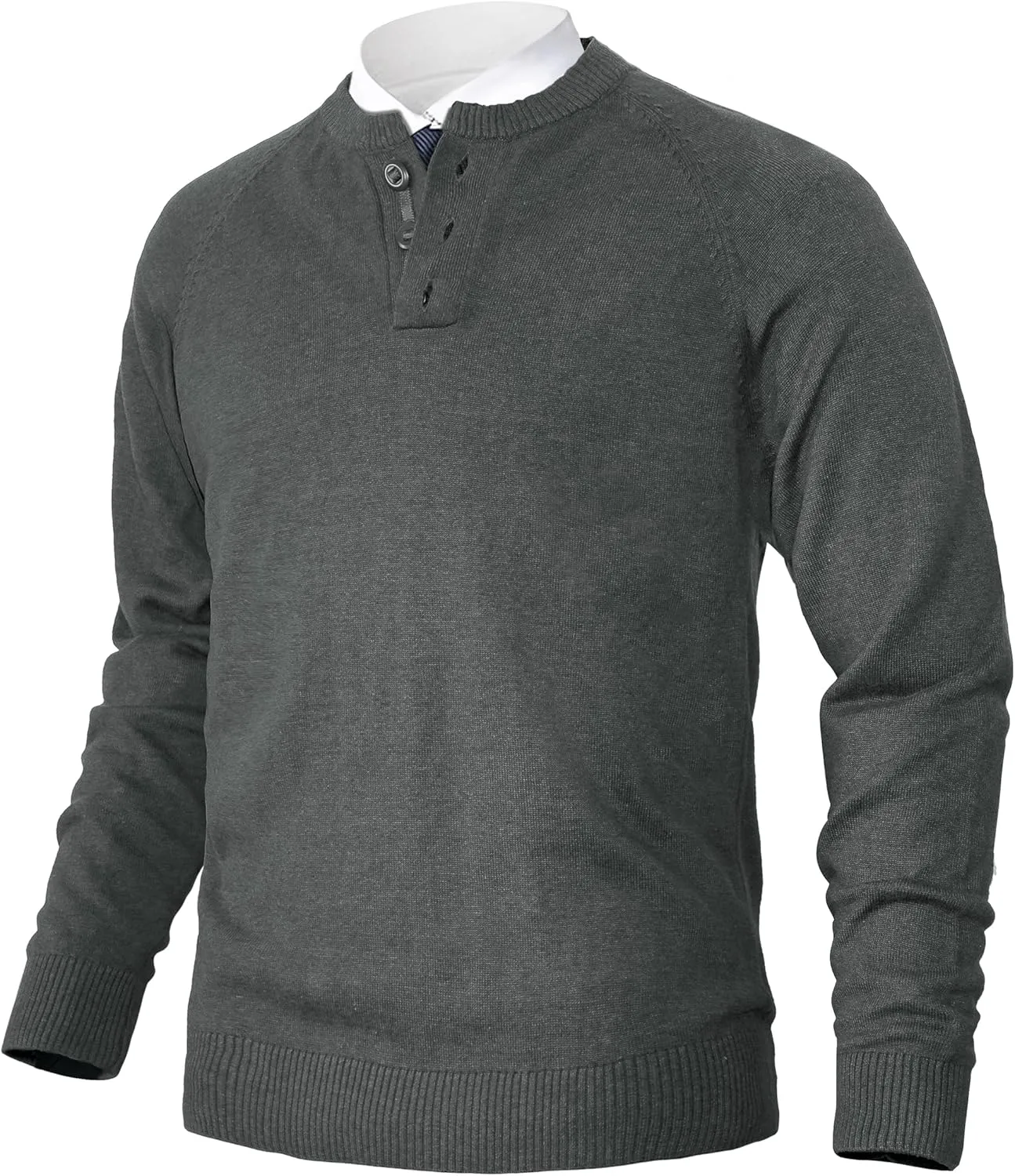 Pioneer Camp Men's Henley Knit Sweater Long Sleeve Button Pullover Sweaters Casual Lightweight Slim Fit Henley Sweaters