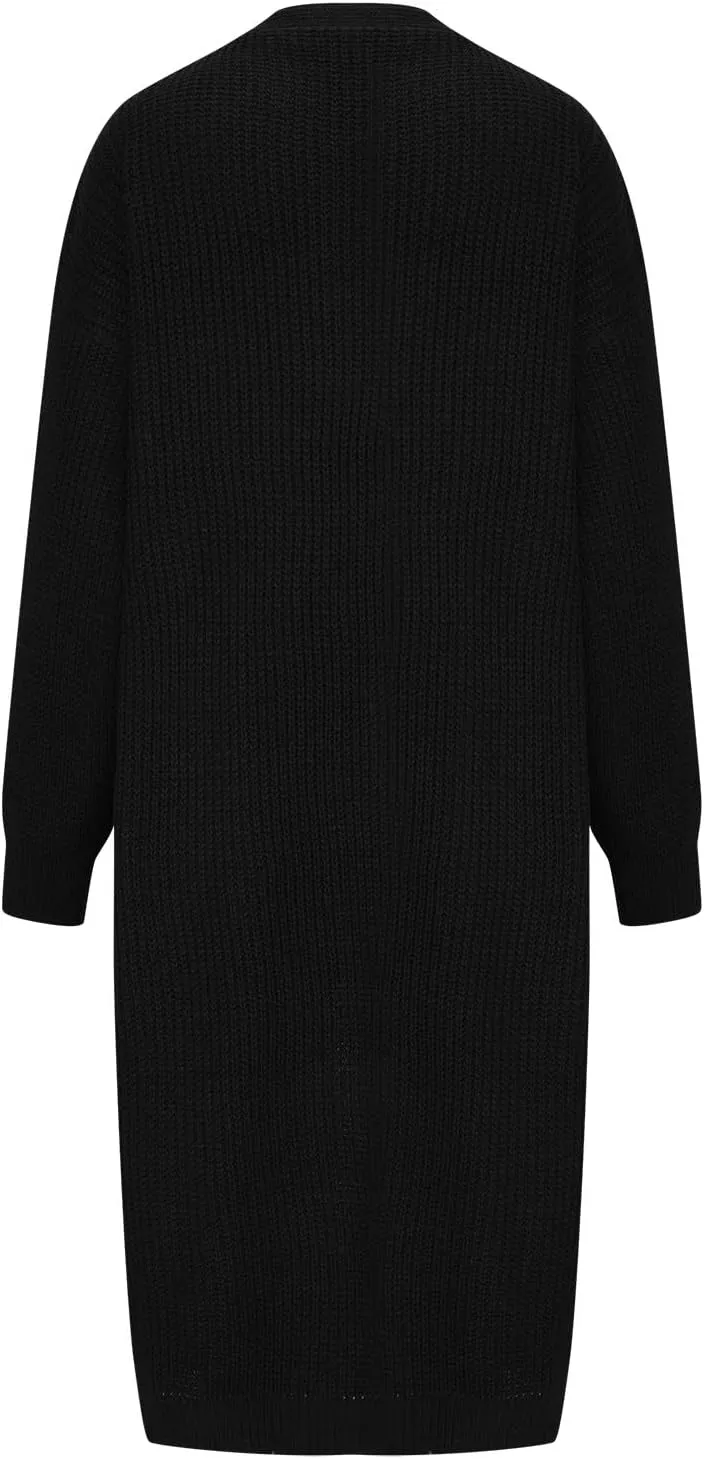Plus Size Cardigan for Women Knit Lightweight Open Front Chunky Sweater Casual Long Sleeve Jacket Coat with Pockets