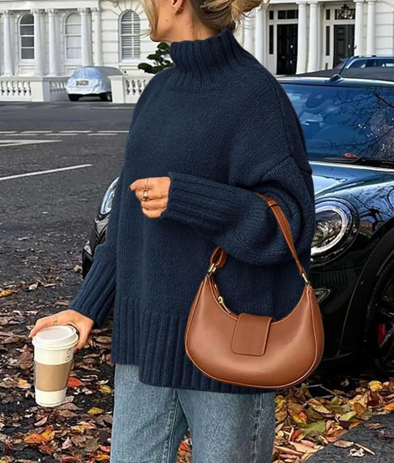 PRETTYGARDEN Women's Winter Clothes Pullover Oversized Sweaters Casual Long Sleeve Chunky Cable Knit Turtleneck Tops