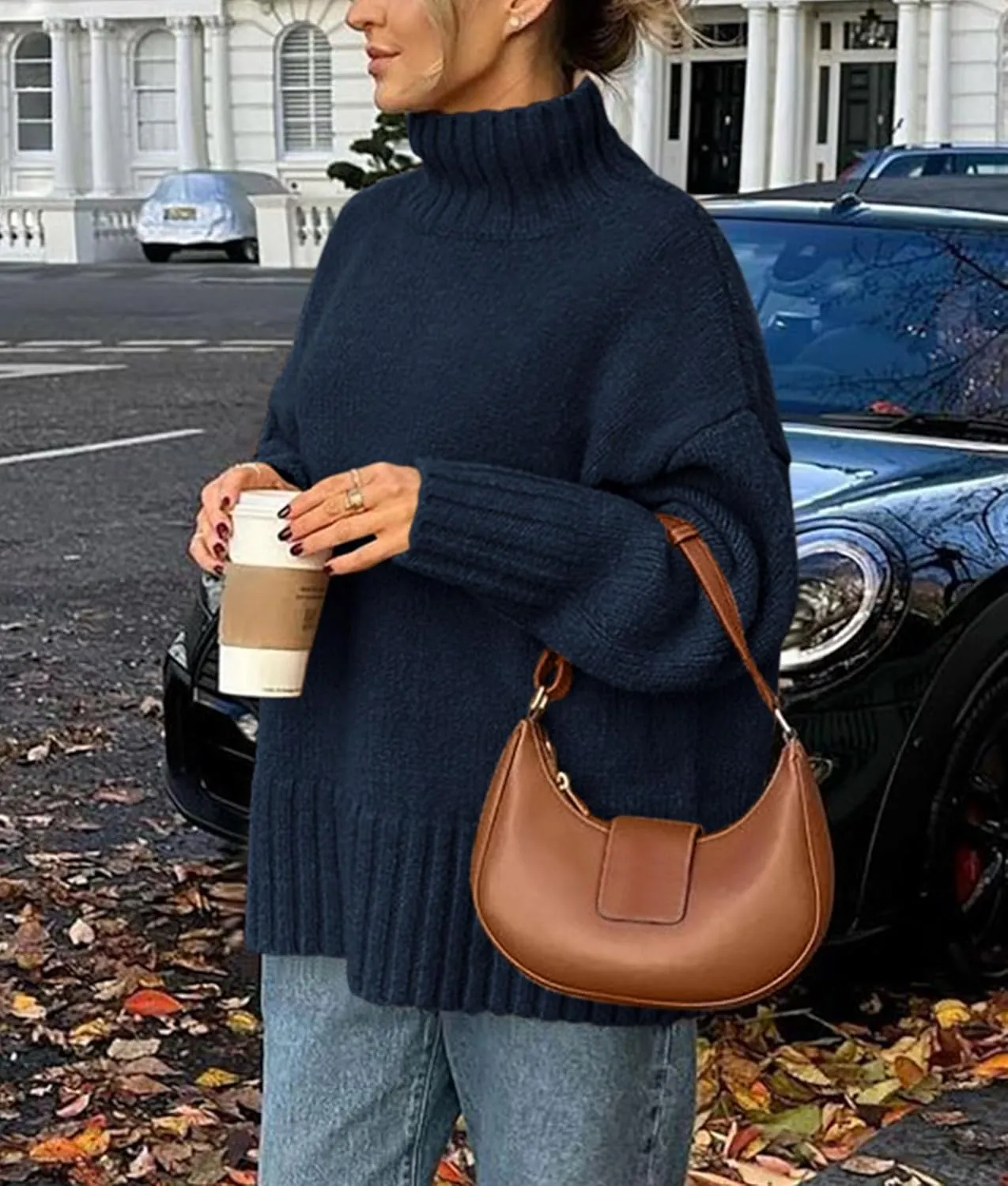 PRETTYGARDEN Women's Winter Clothes Pullover Oversized Sweaters Casual Long Sleeve Chunky Cable Knit Turtleneck Tops