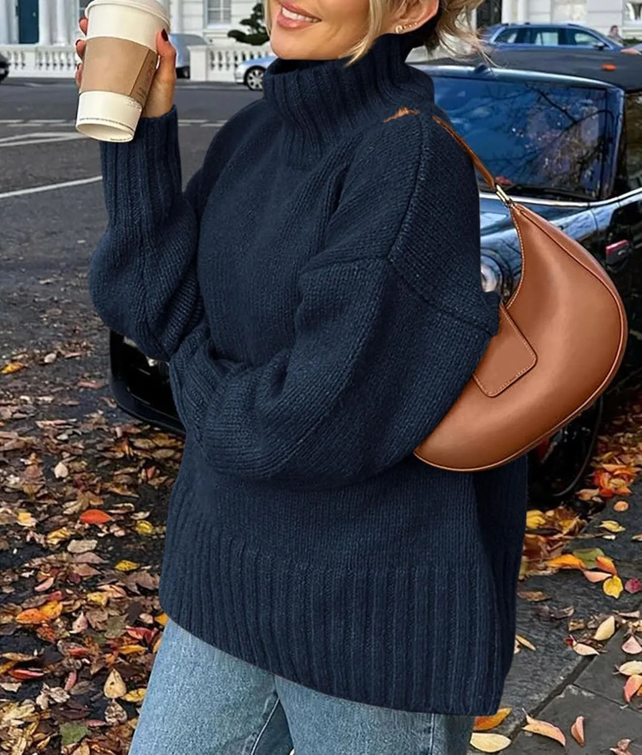 PRETTYGARDEN Women's Winter Clothes Pullover Oversized Sweaters Casual Long Sleeve Chunky Cable Knit Turtleneck Tops