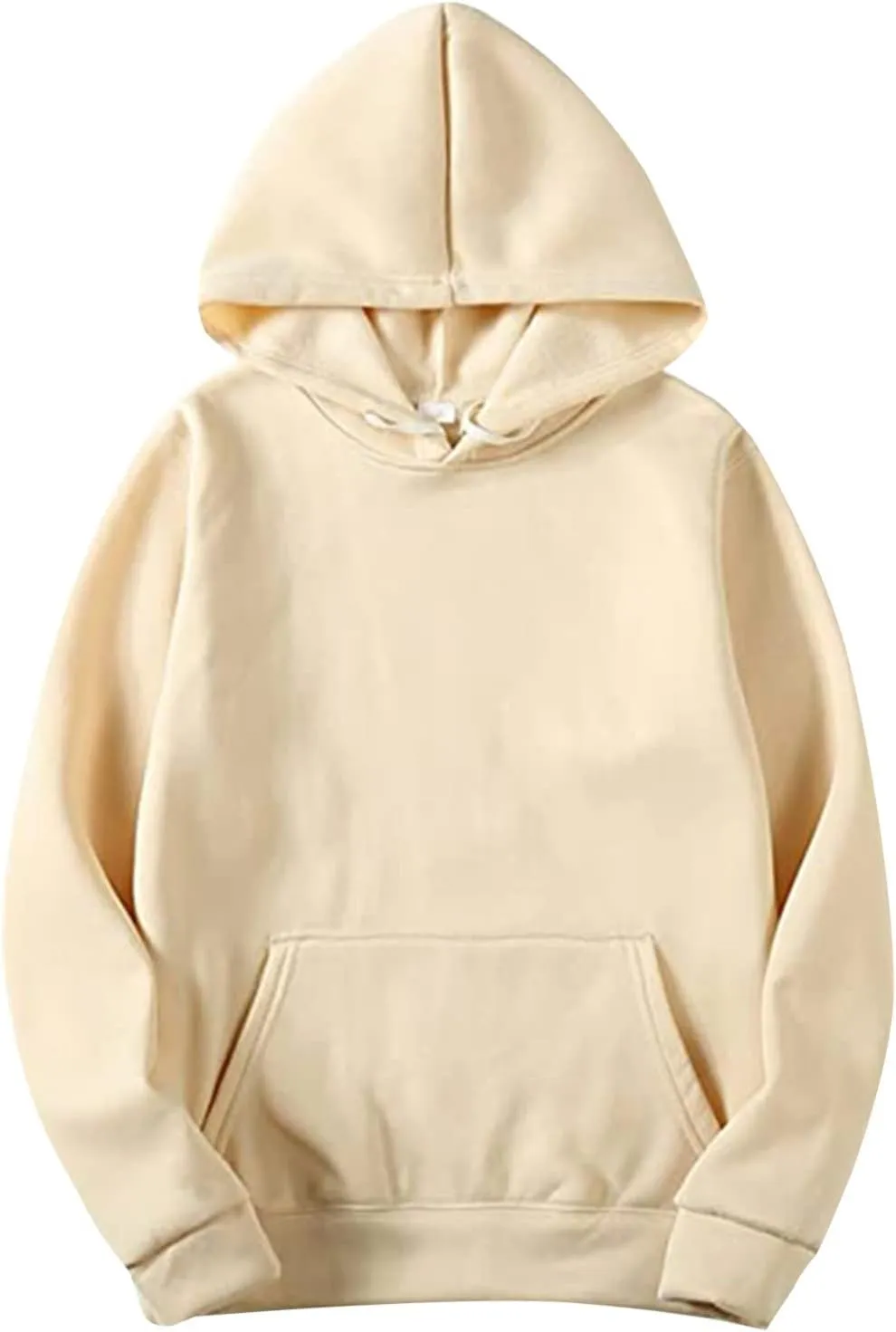 Pullover Hoodies for Men Solid Classic Long Sleeve Drawstring Hooded Sweatshirt Trendy 2024 Fall Winter Hoodies