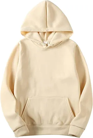 Pullover Hoodies for Men Solid Classic Long Sleeve Drawstring Hooded Sweatshirt Trendy 2024 Fall Winter Hoodies
