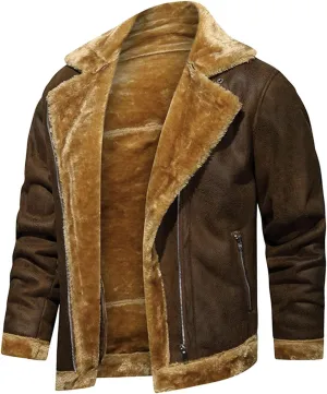QWENTMTNTY Men's Leather Jacket Brown 4Xl Men's Wool Jackets & Coats Mens Bomber Jacket Lightweight Brown Coat Grey Bomber Jacket Men