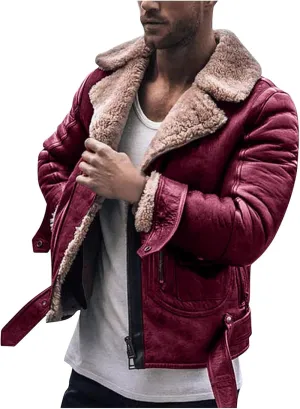 QWENTMTNTY Mens Sherpa Jacket Black Mens Black Trench Coat Black Bomber Jacket Faux Leather Jumpsuit White Leather Jackets for Men